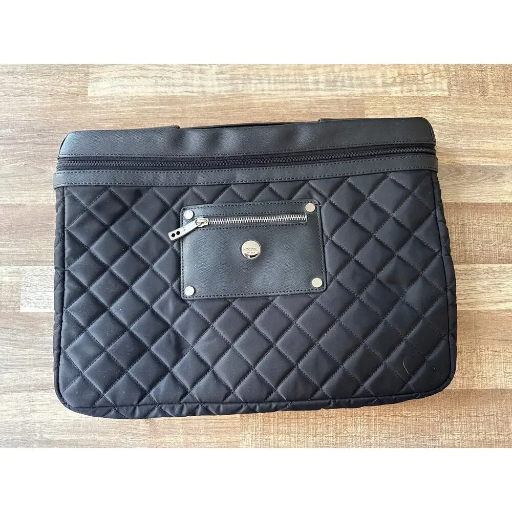 Women's Knomo London Quilted Laptop Bag in Black As Seen on Pippa Middleton